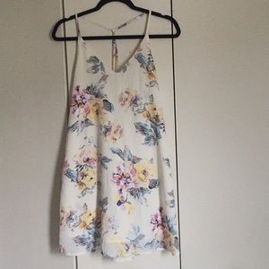 Medium sized cream water color floral dress